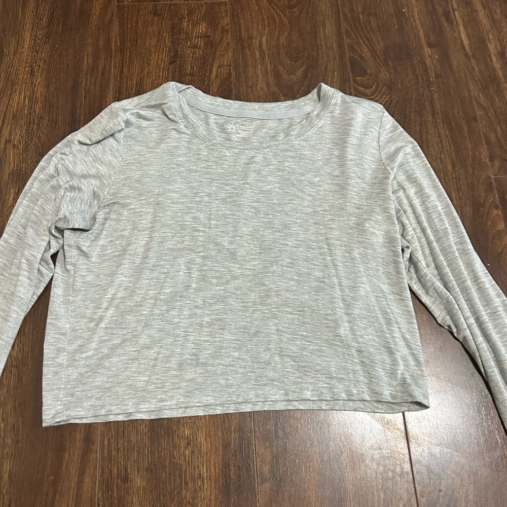 Aerie Gray Long Sleeve Crop Long Sleeve
